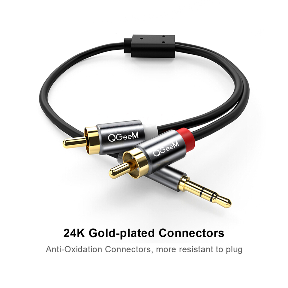 QGeeM RCA Cable 2RCA to 3.5 Au - Home Cinema Beamer avis et prix