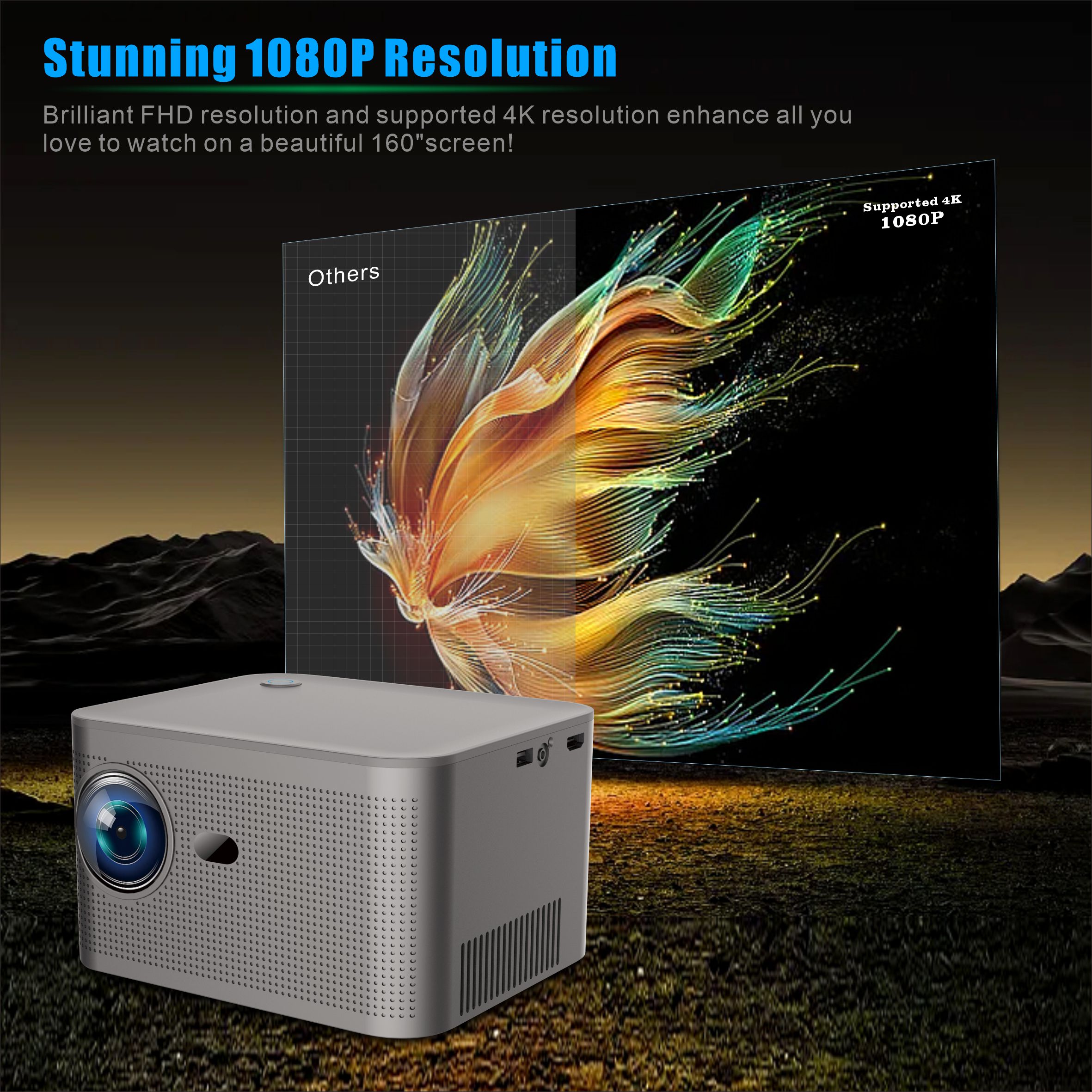 HY350 Smart Projector 4K Andro - Home Cinema Quad avis et prix