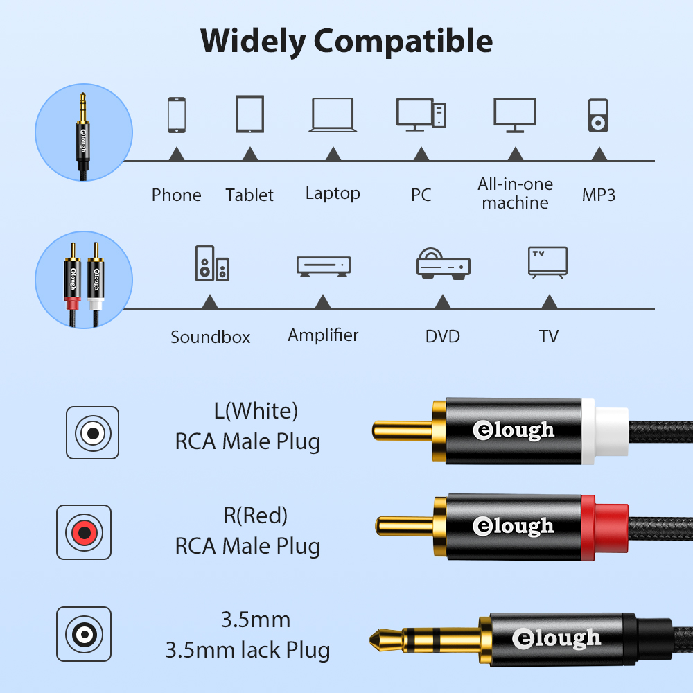 Elough RCA Cable AUX RCA Speak - Home Cinema Beamer avis et prix