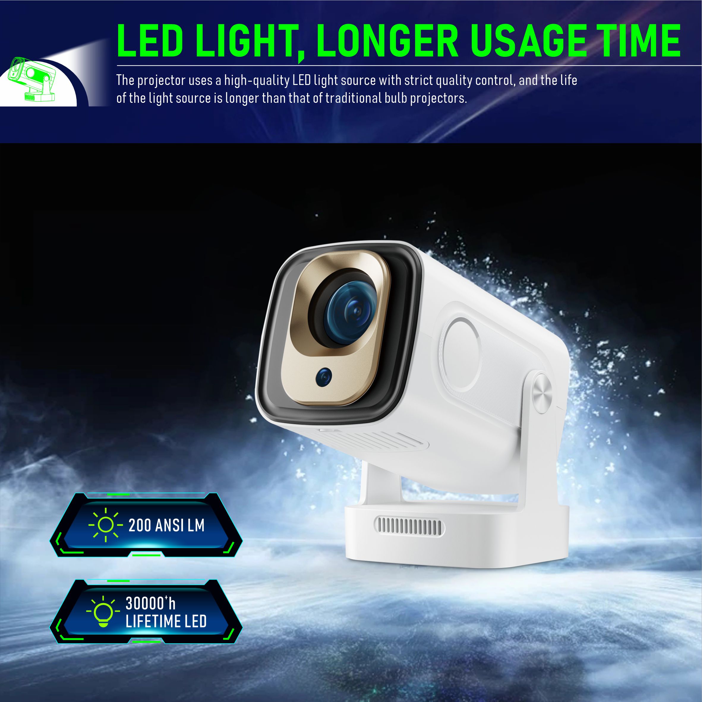 HY260Pro Smart Projector Suppe - Home Cinema Quad avis et prix